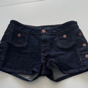 Marc By Marc Jacobs Navy Jean Shorts with Button Detail